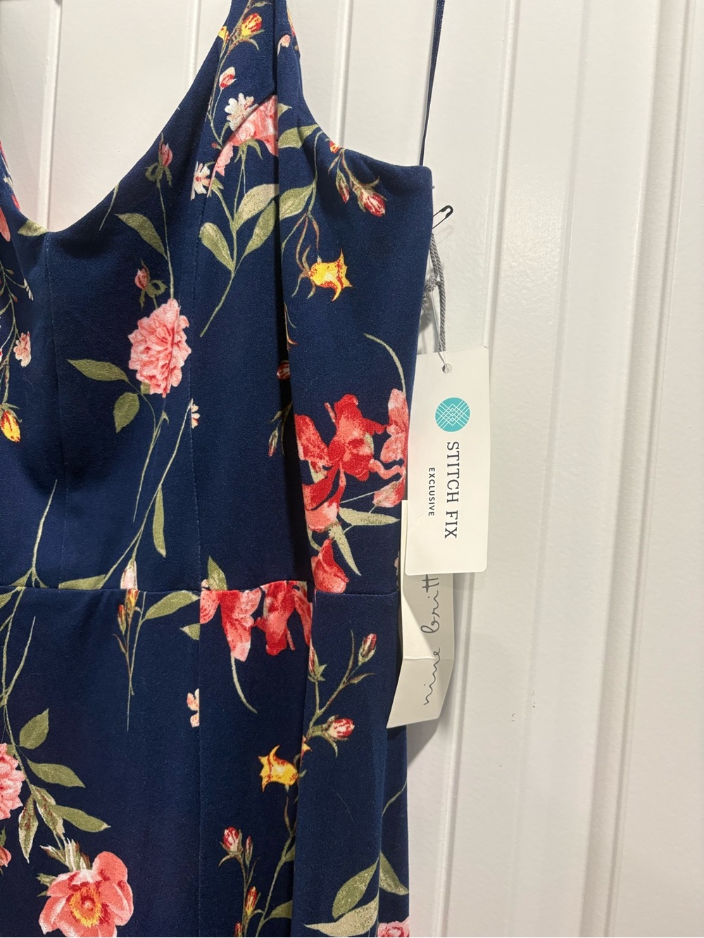 NWT Nine Britton Kellie Floral Maxi Dress Navy L - Picture 5 of 8